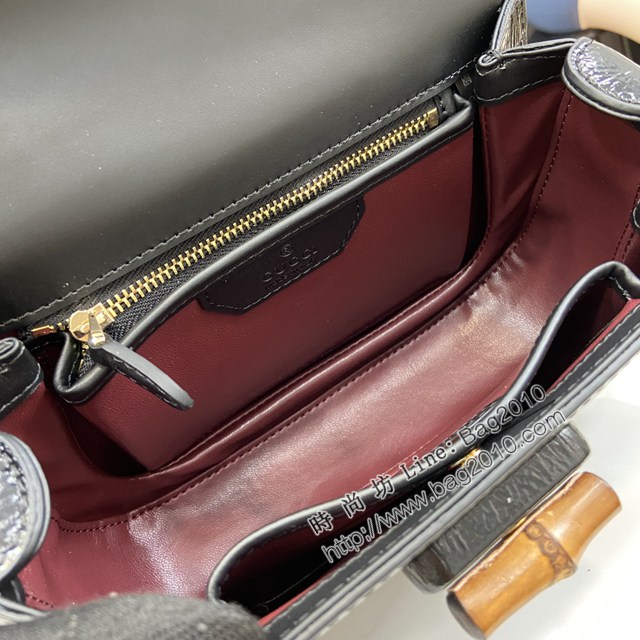 Gucci專櫃古馳最新款Bamboo 1947系列小號竹節手提包 jh2450型號：675797
